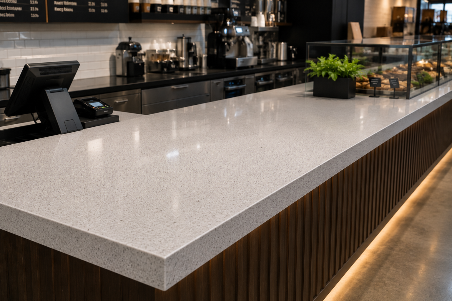 Backlit onyx feature counter in Riverside, CA